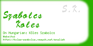 szabolcs koles business card
